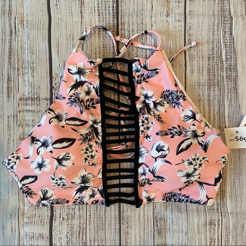 C Apparel Floral Bikini Top. Size Small. New With Tags.